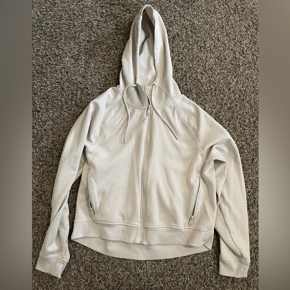 Beige Zip-up Hoodie